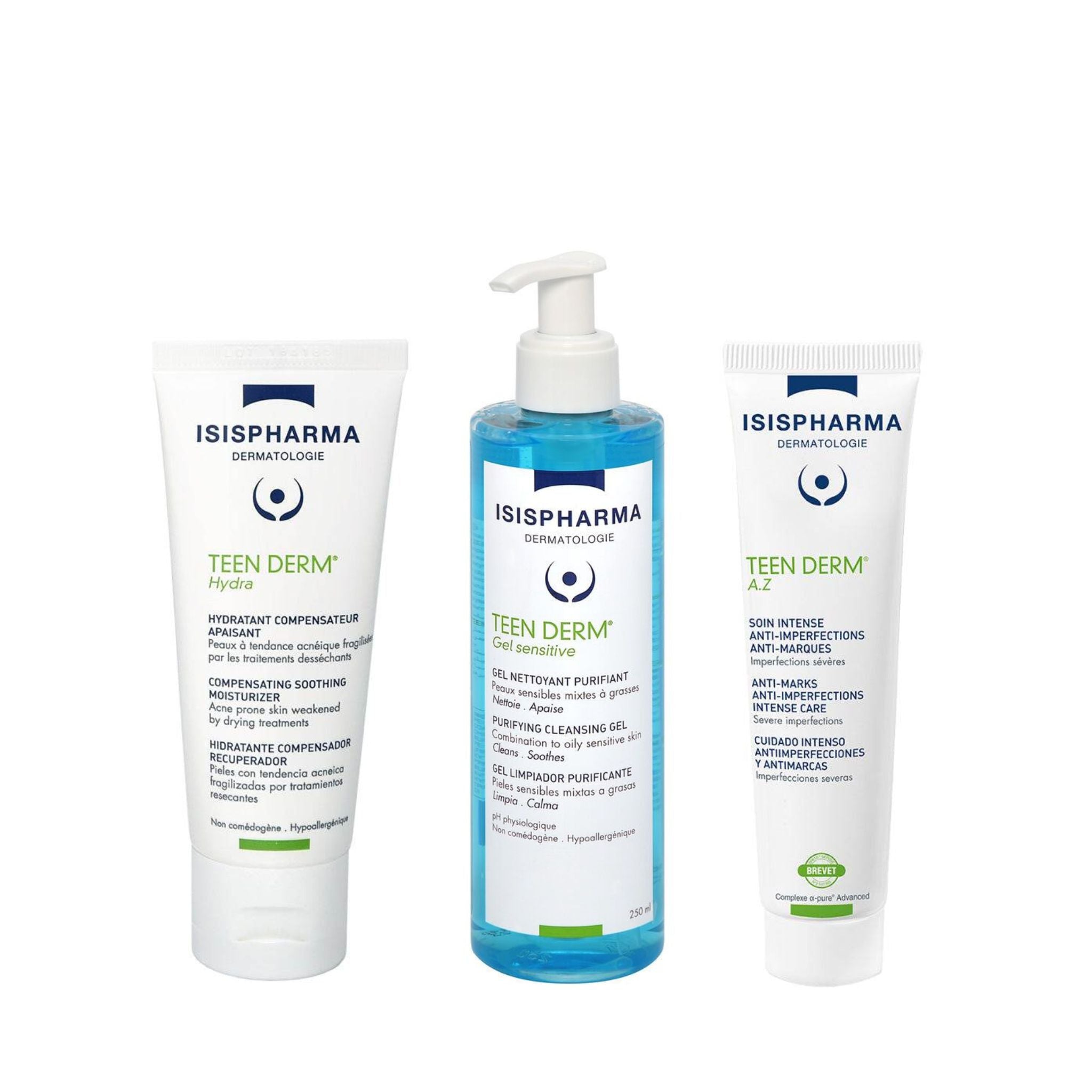 Programme ISKIN 3 Complet Contre L'acné - Traitement 2 Mois, Actifs Ciblés (acide Salicylique, Zinc)