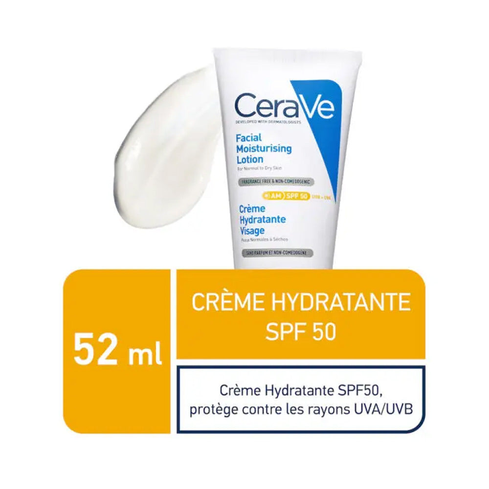 Cerave Crème Hydratante Visage SPF50 52ml nova parapharmacie prix maroc casablanca