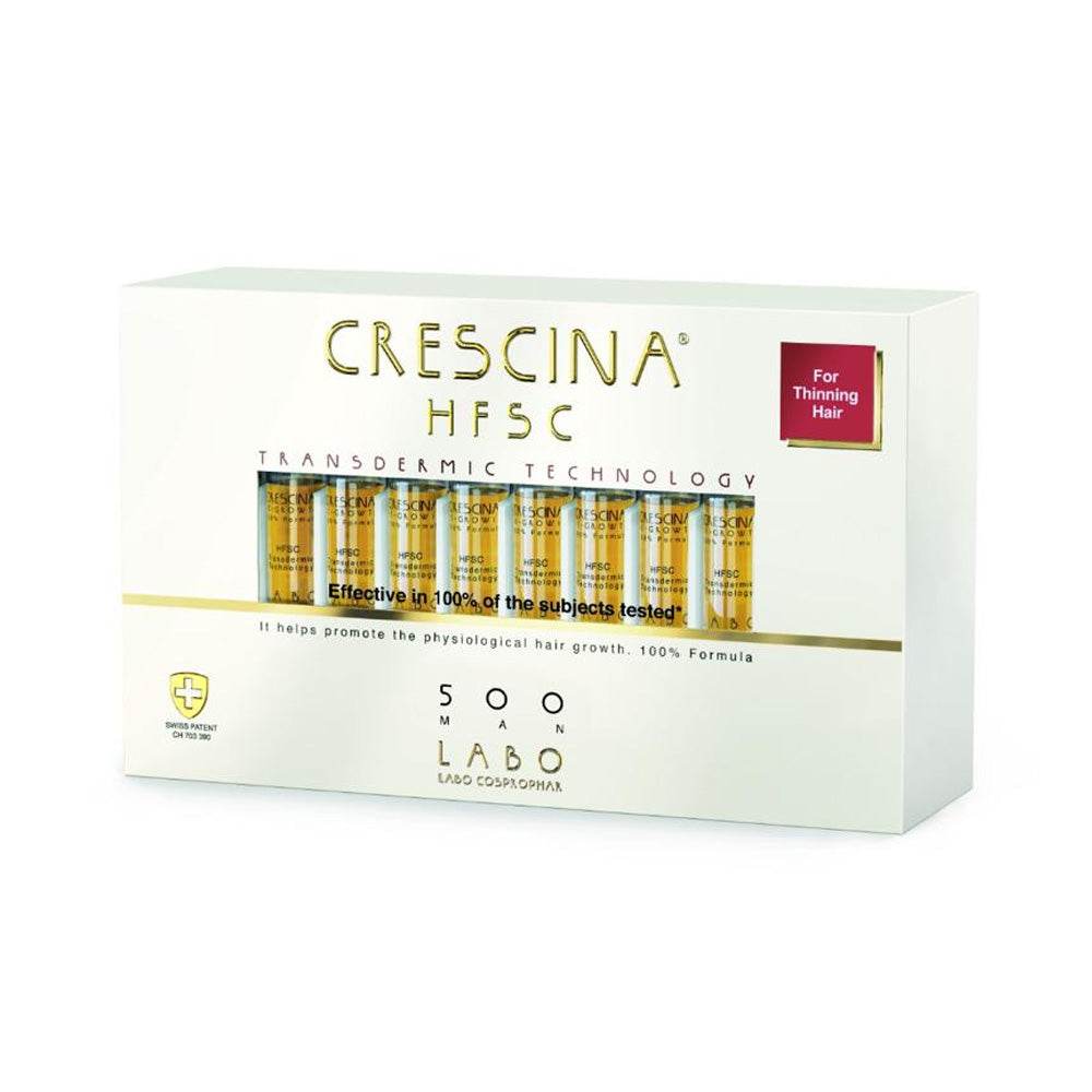 Cure Crescina Transdermic Pour Hommes - Lotion Antichute Et Croissance Cheveux (Hb 177 + 1900), Fabriqué En Italie
