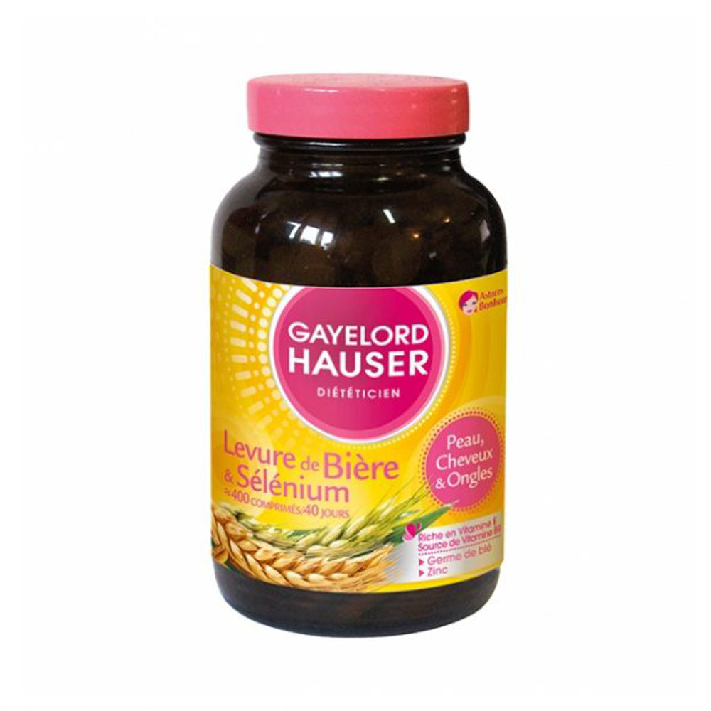 GAYELORD HAUSER - Levure de Bière/Sélénium - Source de Vitamine E et B9 -  Flacon de 400 Comprimés