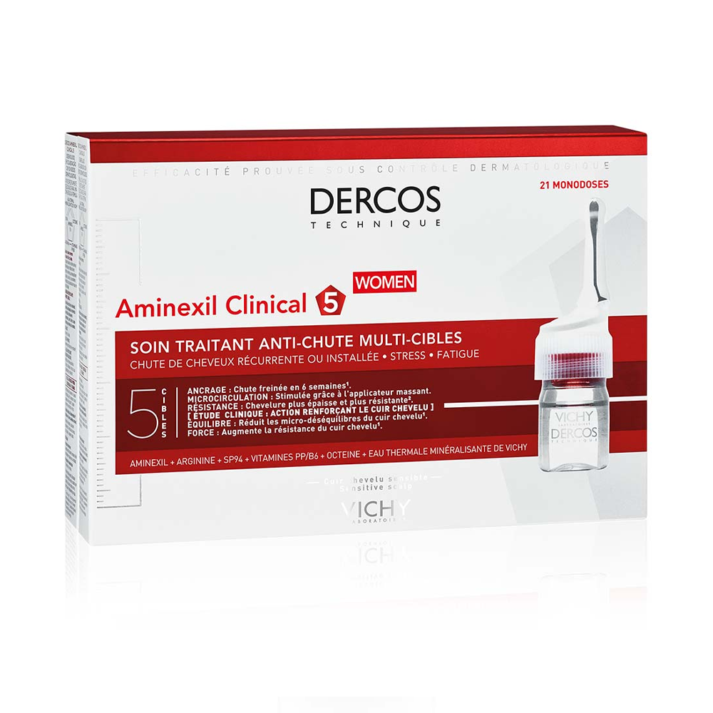 Vichy Dercos Technique Aminexil Clinical 5 Femme 21 Ampoules nova parapharmacie prix maroc casablanca