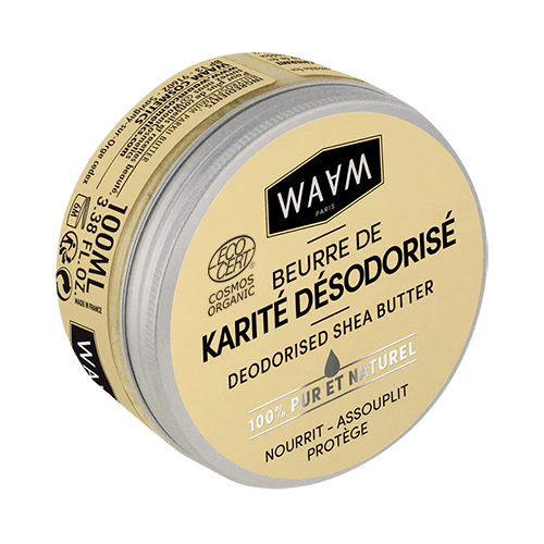 WAAM Beurre de Karité Désodorisé certifié BIO 100ml beurre végétal pur hydratant visage corps cheveux réparation - novaparapharmacie