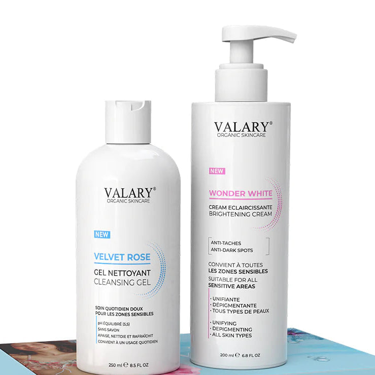 Valary Pack Duo Crème Éclaircissante 200ml Gel Nettoyant 250ml anti-taches blancheur nettoie éclaircit unifie teint - novaparapharmacie