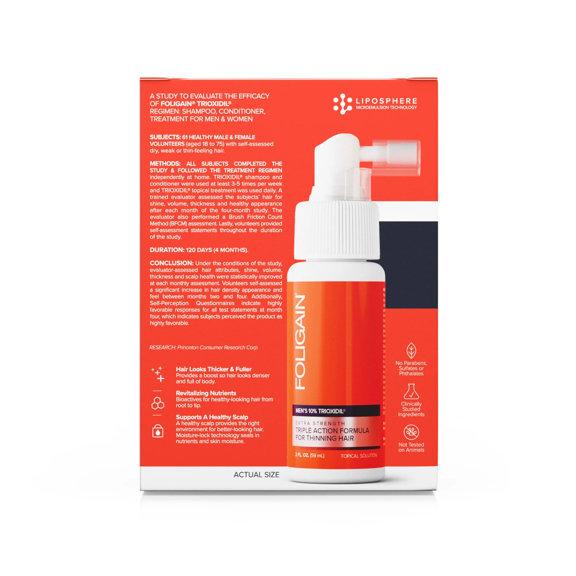 Foligain Triple Action Lotion Trioxidil 10% Homme lotion anti-chute cheveux densité volume croissance capillaire traitement intensif - novaparapharmacie