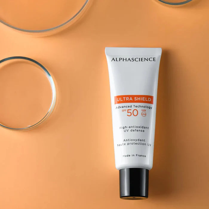 Crème ALPHASCIENCE Ultra Shield SPF50+ 40ml solaire très haute protection SPF50+ anti-âge hydratation sans traces UVA UVB - novaparapharmacie