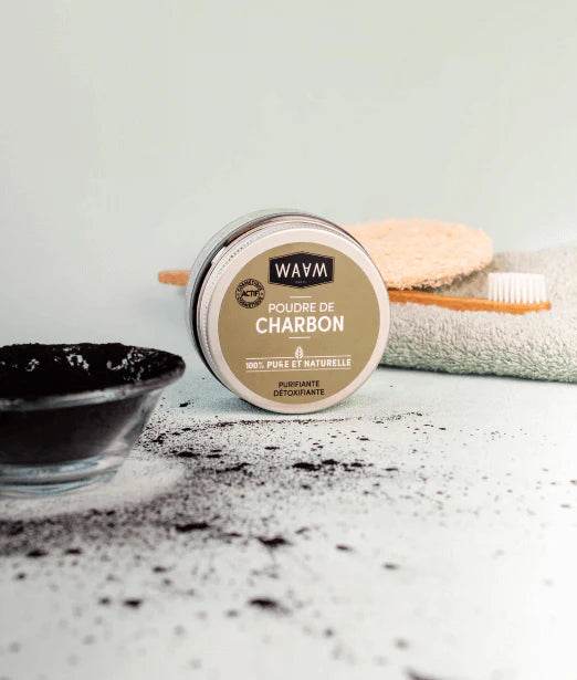 WAAM poudre charbon végétal vue alternative soin visage naturel détox purifiant masque - novaparapharmacie