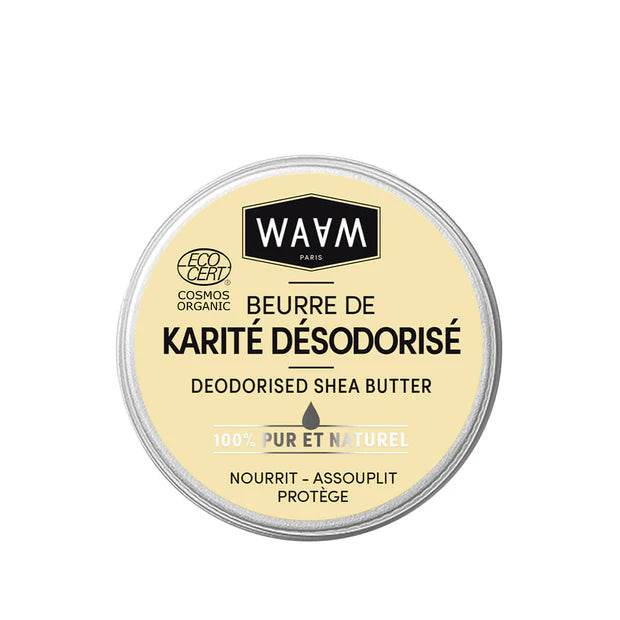 WAAM Beurre de Karité Désodorisé certifié BIO 100ml vue alternative beurre végétal hydratant usage universel - novaparapharmacie
