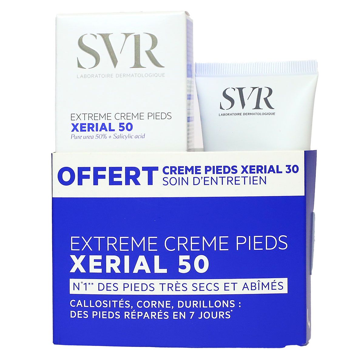 SVR XERIAL 50 Extrême XERIAL 30 Crème Pieds coffret duo pieds très secs 50% urée 30% urée action kératolytique - novaparapharmacie