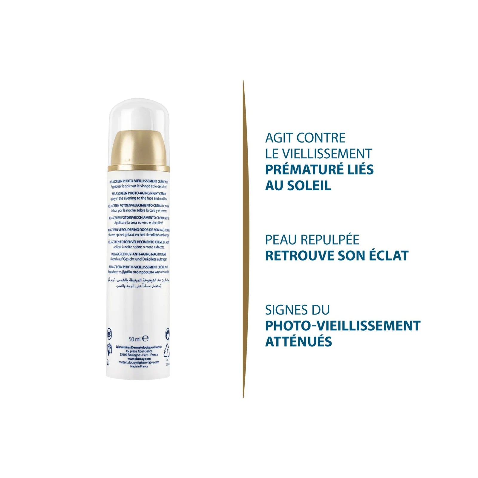 Bénéfices Melascreen Crème Nuit Régénération Nocturne Anti-Âge Antitaches Photo-Vieillissement - novaparapharmacie