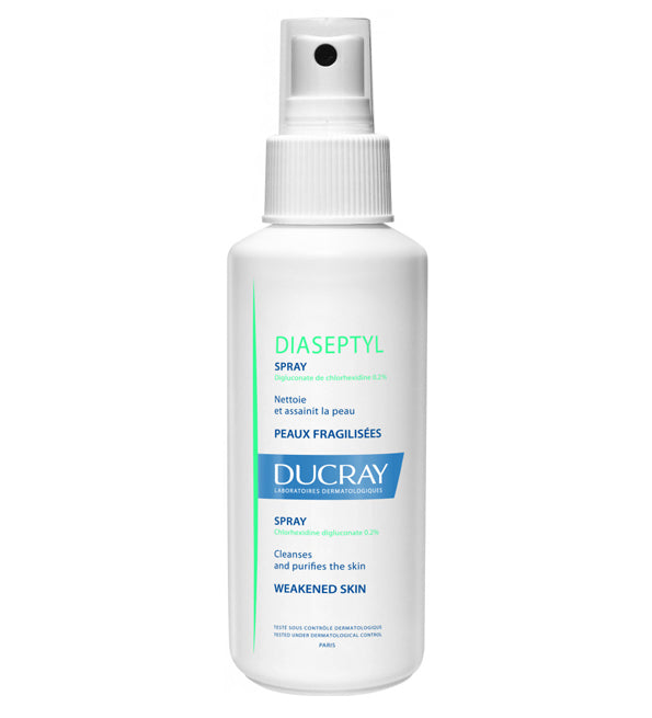 DUCRAY Diaseptyl Spray Peaux Abîmées flacon blanc vert désinfectant antiseptique plaies coupures irritations soin - novaparapharmacie