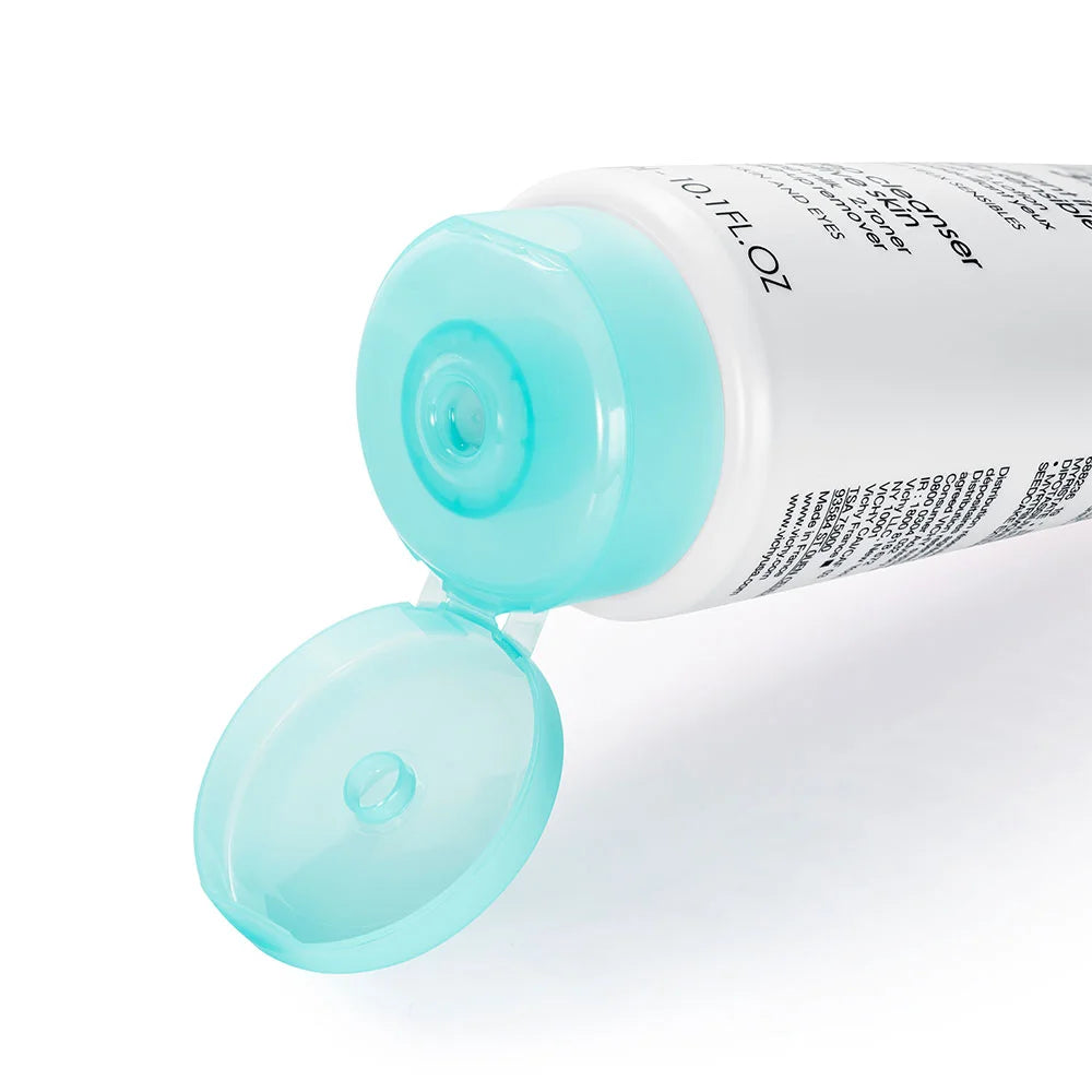 VICHY Pureté Thermale Démaquillant Waterproof Yeux Bi-Phase 100ml flacon bleu blanc démaquillant yeux sensibles efficace - novaparapharmacie