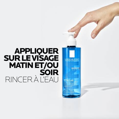 La Roche-Posay Effaclar Gel Moussant Purifiant 200ml flacon blanc vert nettoyant peaux grasses acnéiques purifiant - novaparapharmacie