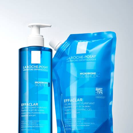  La Roche-Posay Effaclar Eco-Recharge Gel Moussant 400ml recharge éco nettoyant peaux grasses acnéiques purifiant - novaparapharmacie