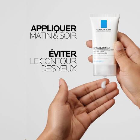 La Roche-Posay Effaclar MAT application hydratant sébo-régulateur peaux grasses mixtes matifiant quotidien - novaparapharmacie