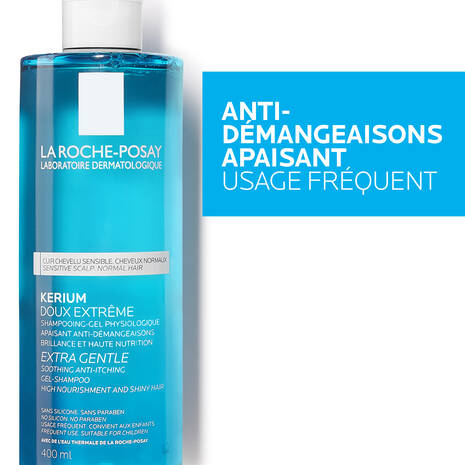 La Roche-Posay Kerium Doux Extrême bénéfices shampooing physiologique cuir chevelu sensible doux apaisant - novaparapharmacie