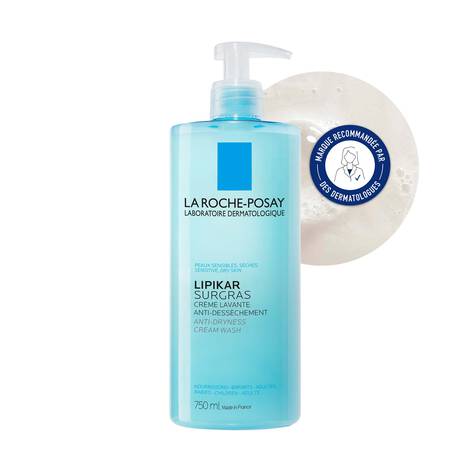  La Roche-Posay Lipikar Surgras Crème Lavante 400ml Concentré Surgras Nettoyage Doux Peaux Sèches - novaparapharmacie