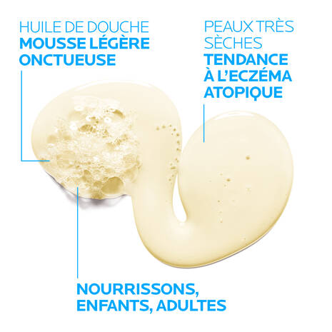 Texture Huile Lavante Lipikar AP+ Application Douce Transformation Lait Onctueux Peaux Atopiques - novaparapharmacie