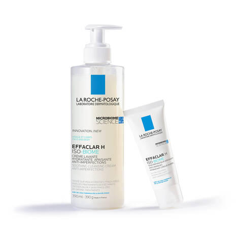 La Roche-Posay Effaclar H Crème Lavante tube blanc vert nettoyant hydratant peaux fragilisées acnéiques sensibles - novaparapharmacie