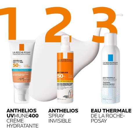  Packaging Anthelios UVMune 400 SPF50+ 50ml Tube Crème Hydratante Teintée La Roche-Posay - novaparapharmacie