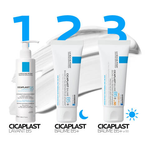  La Roche-Posay Cicaplast Baume B5 SPF50 application baume réparateur protection solaire cicatrisant quotidien - novaparapharmacie