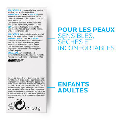  Bénéfices Lipikar Pain Anti-Dessèchement Hydratation Protection Confort Cutané La Roche-Posay - novaparapharmacie