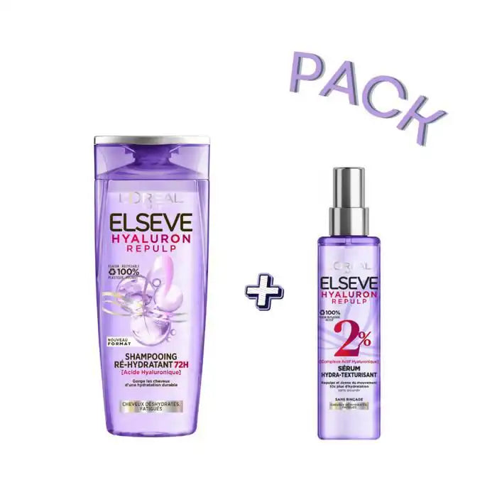⭐ ELSEVE Hyaluron Repulp Pack Sérum 150ml + Shampooing 200ml Livraison ...