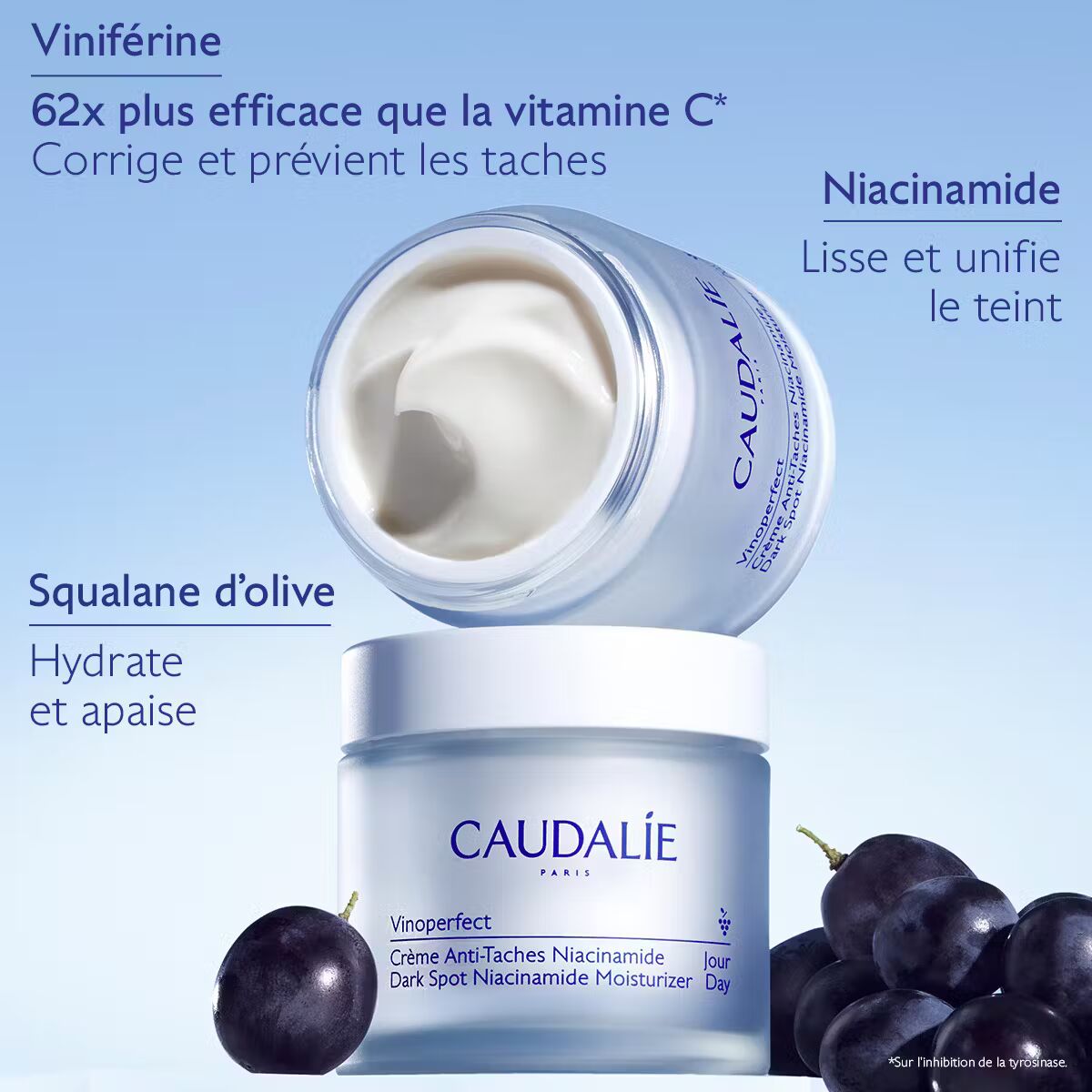 CAUDALIE 50ml Vinoperfect Anti-Taches ingrédients niacinamide viniférine hydratation éclat - novaparapharmacie