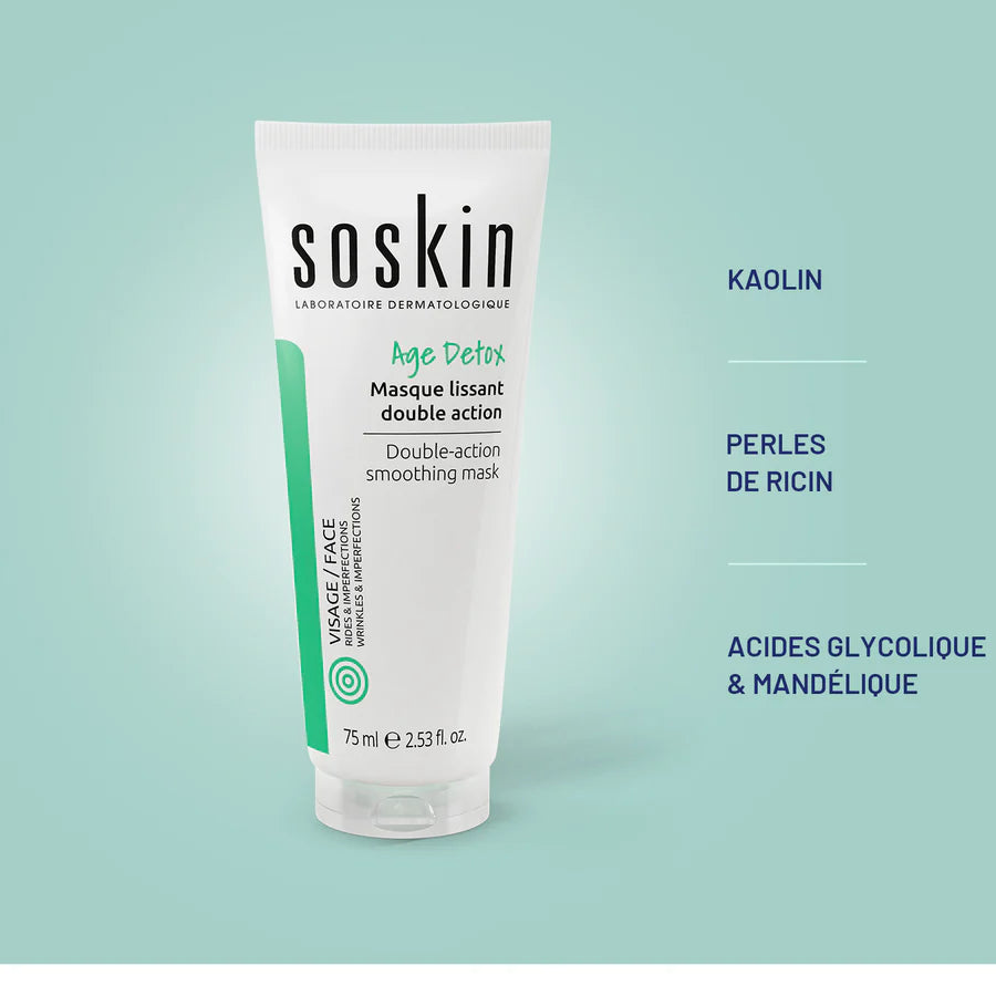 ⭐ SOSKIN Age Detox Masque Lissant Double Action 75ml Livraison Gratuite ...