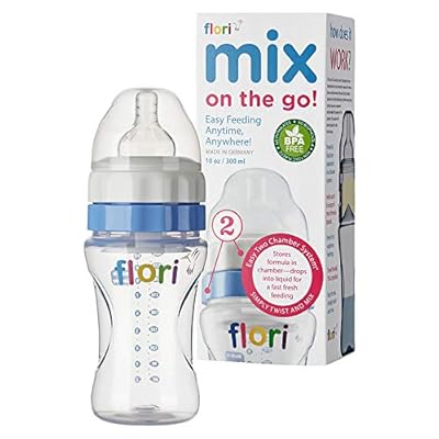 Flori Mix Biberon 300ml Bleu biberon bébé anti-colique débit réglable ergonomique sécurisé - novaparapharmacie