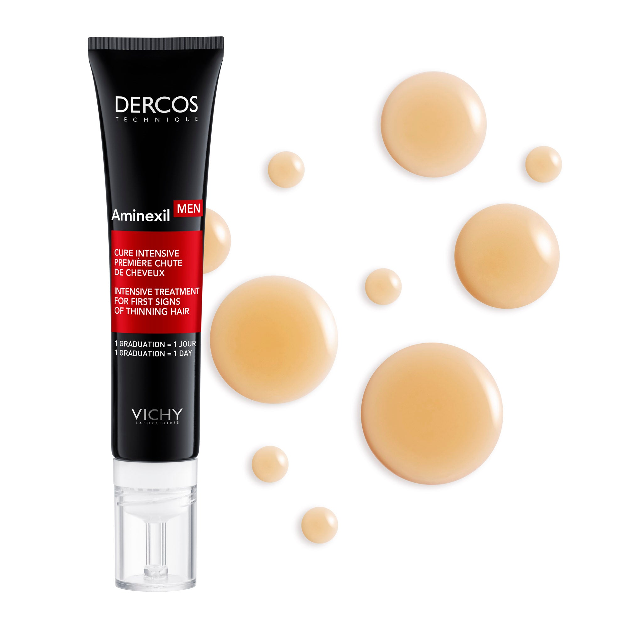  VICHY Dercos Aminexil Men vue alternative cure intensive première chute cheveux homme aminexil traitement ampoules - novaparapharmacie