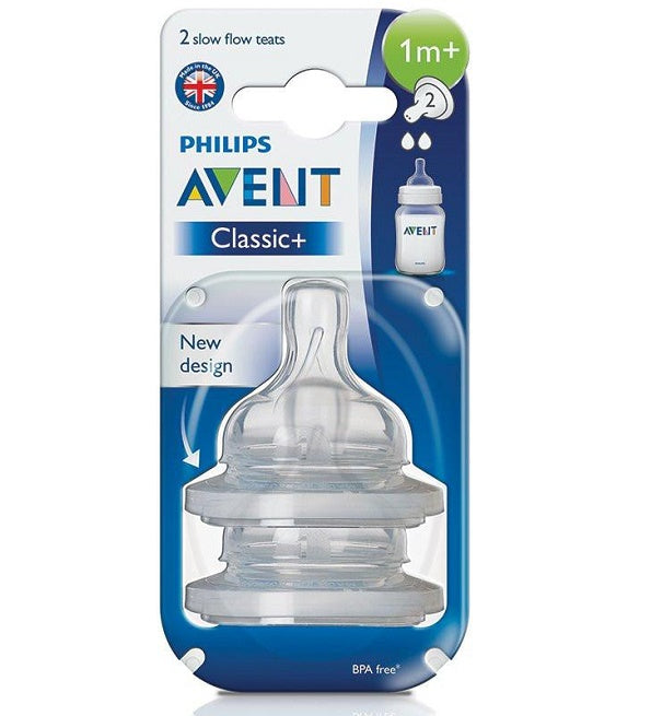 AVENT 2 Tétines Anti-Colic Classic +1m SCF632/27 Tétines Débit Lent Bébé