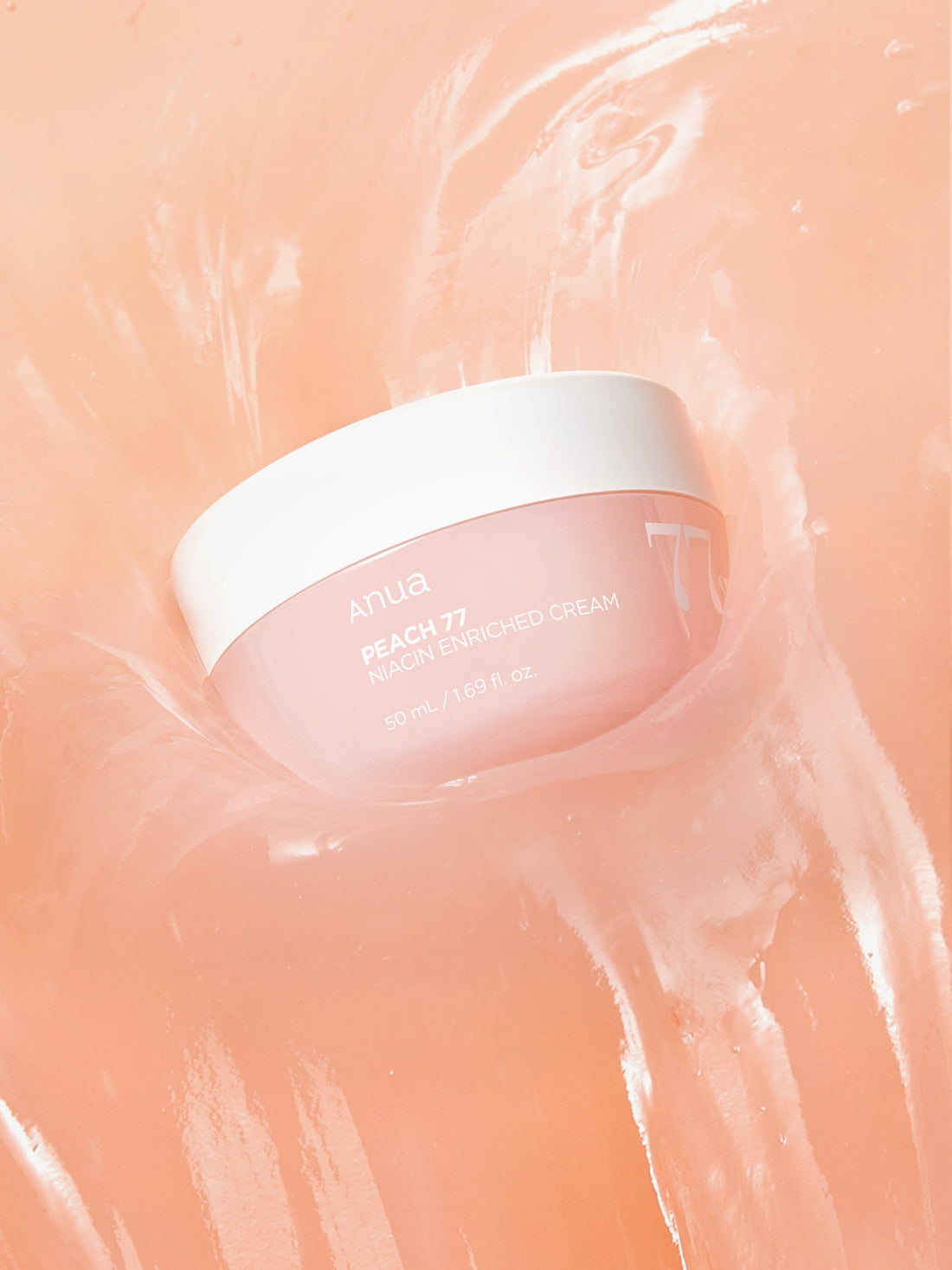 Texture gel-crème Anua Peach 77 Niacin Enriched Cream légère rafraîchissante hydratante pêche - novaparapharmacie