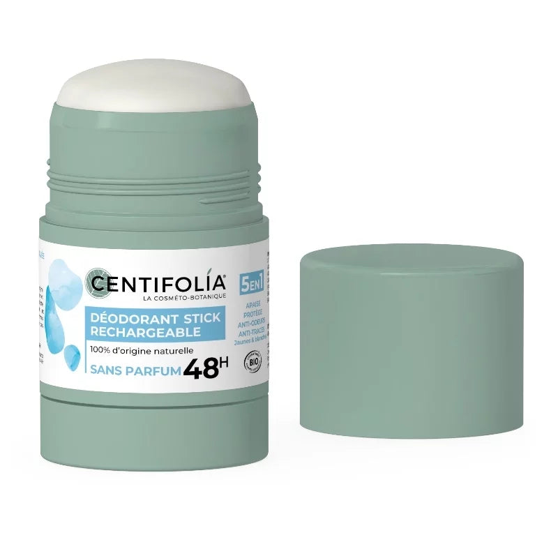 CENTIFOLIA Déodorant Stick Rechargeable BIO sans parfum peaux sensibles écologique protection - novaparapharmacie