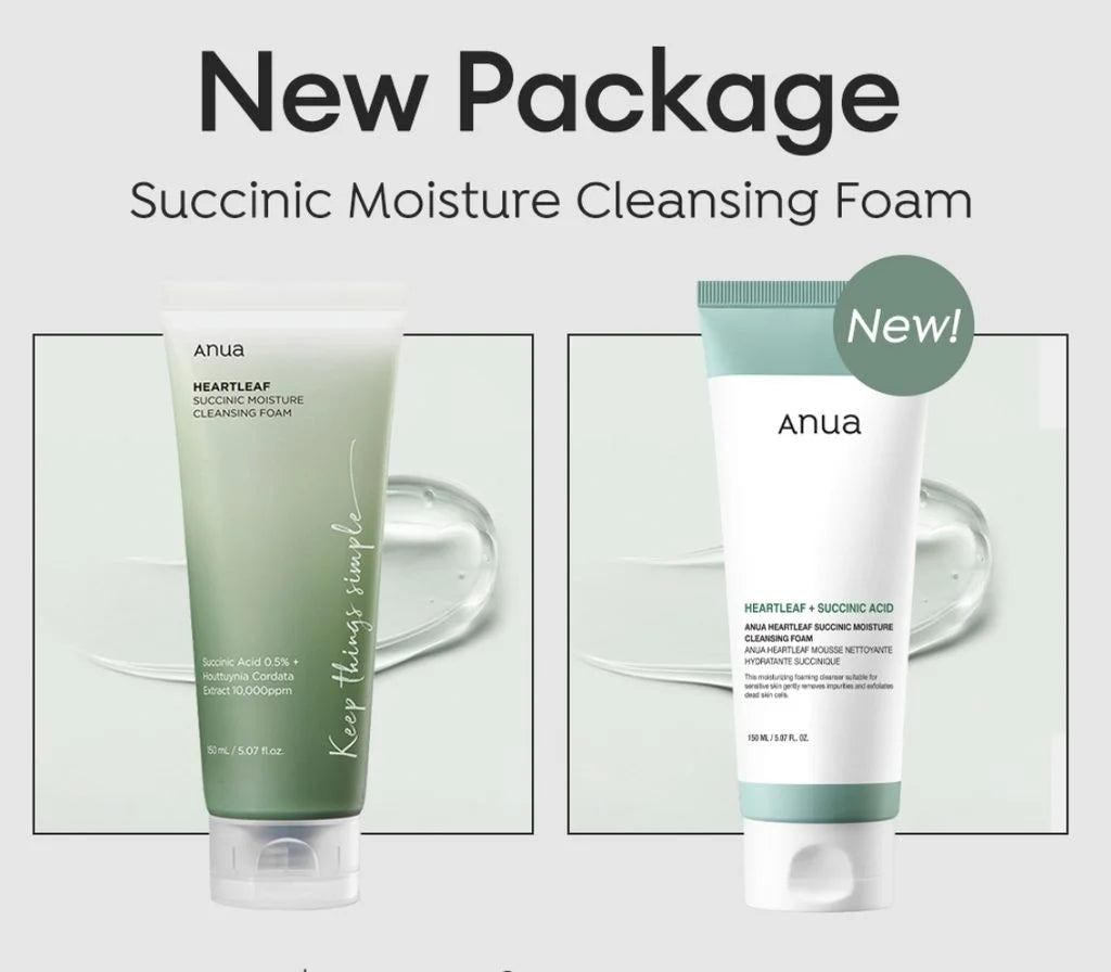 Nettoyante ANUA HeartleaF Succinic Moisture Cleansing Foam 150ml mousse heartleaf apaisant acide succinique mousse onctueuse - novaparapharmacie