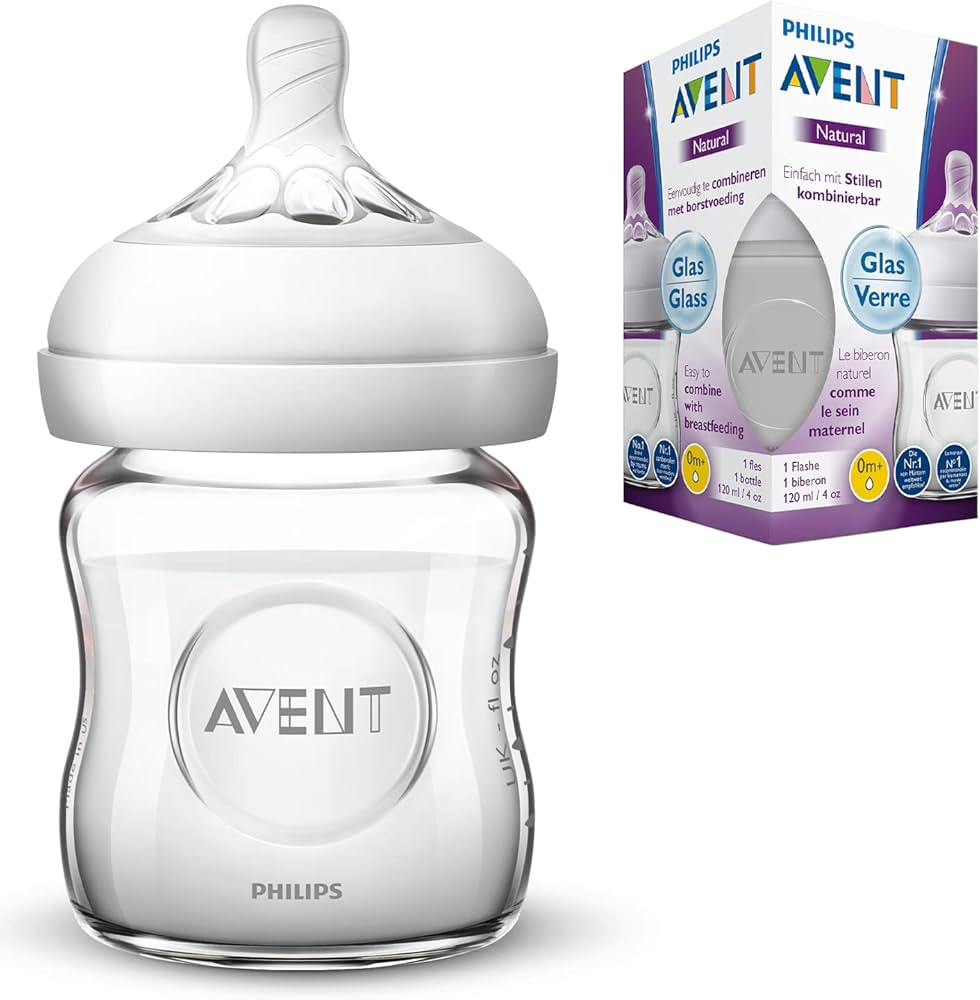 Biberon PHILIPS AVENT Verre Natural 120ml 0m+ SCF051/17 allaitement mixte anti-coliques verre - novaparapharmacie