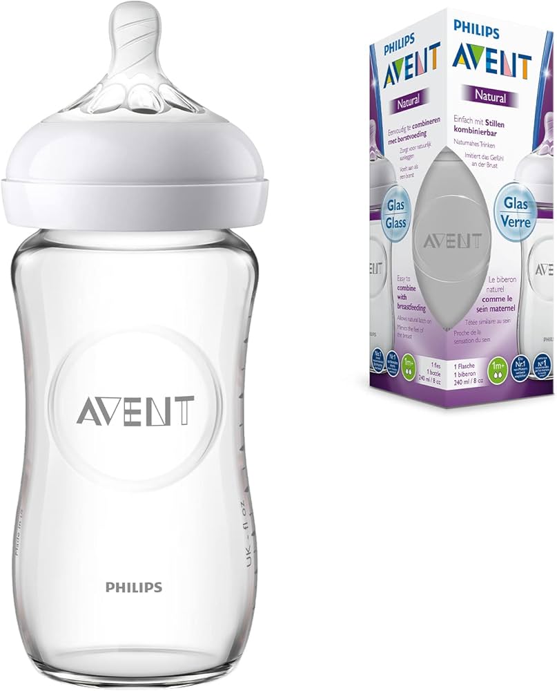  Biberon PHILIPS AVENT Verre Natural 240ml 0m+ SCF053/17 allaitement mixte anti-coliques verre - novaparapharmacie