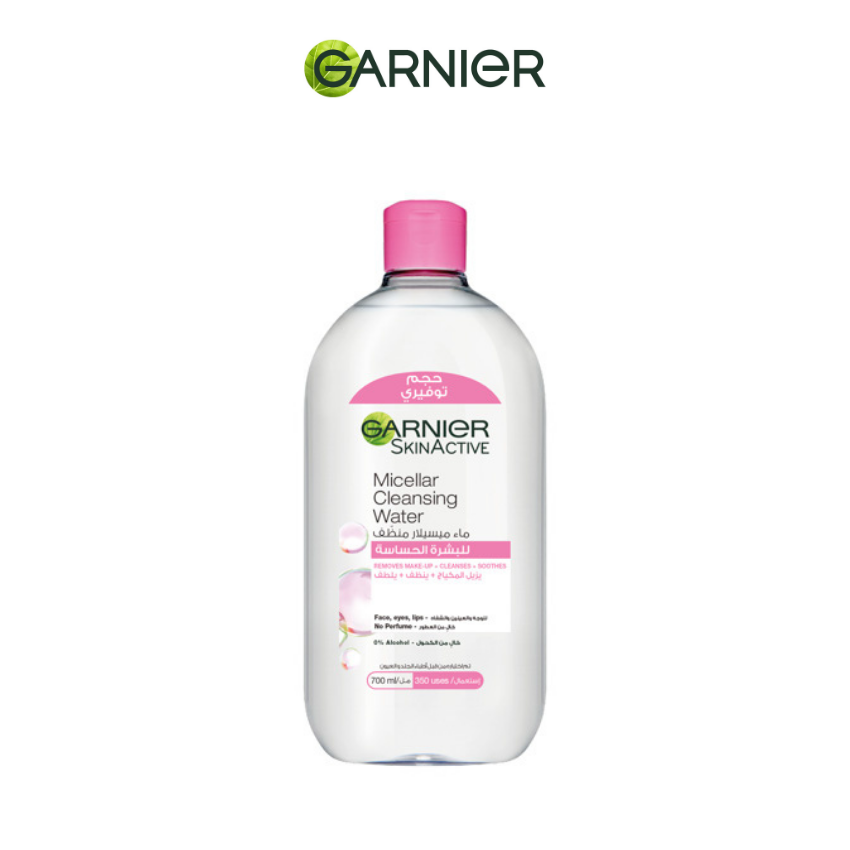 Garnier SkinActive Eau micellaire peaux sensibles 700ml démaquillant doux sans parfum hypoallergénique format économique - novaparapharmacie