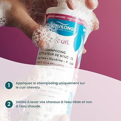 Cheveux bouclés ACTIVILONG Acticurl Shampooing Activateur de Boucles 250ml shampooing frisés nettoyage doux activation boucles - novaparapharmacie