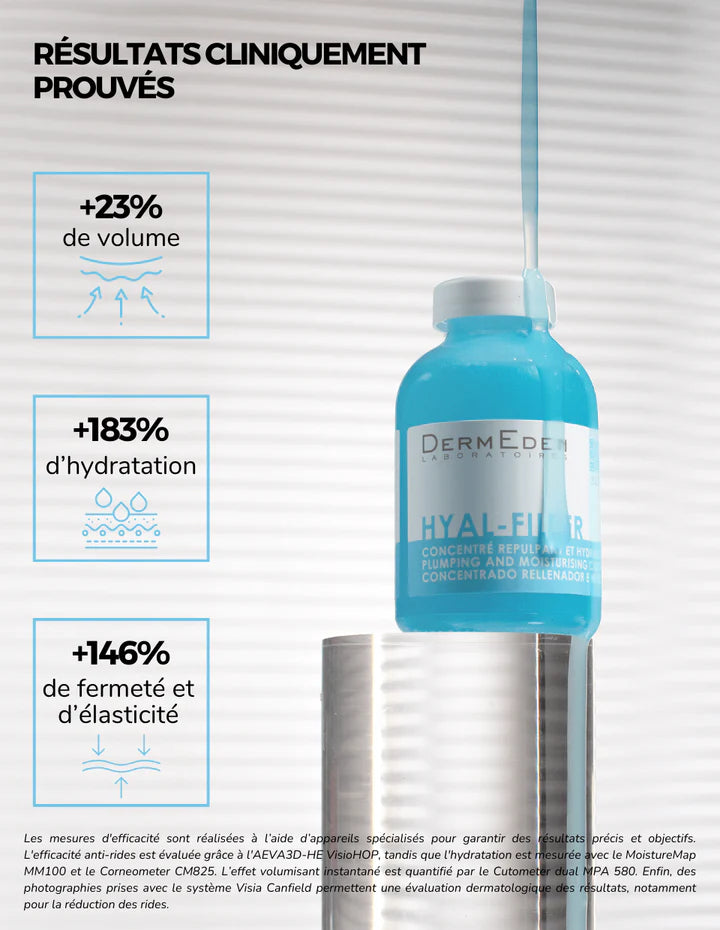 Concentré DERMEDEN Hyal-Filler 30ml packaging sérum repulpant hydratant anti-rides - novaparapharmacie