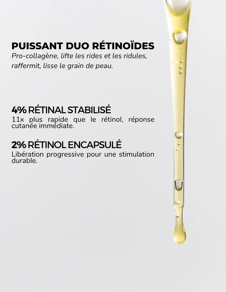 Rétinal DERMEDEN RETINAL Concentré Rétinoïdes Nuit 30ml sérum anti-âge rétinal anti-âge puissant soin nuit raffermissement - novaparapharmacie