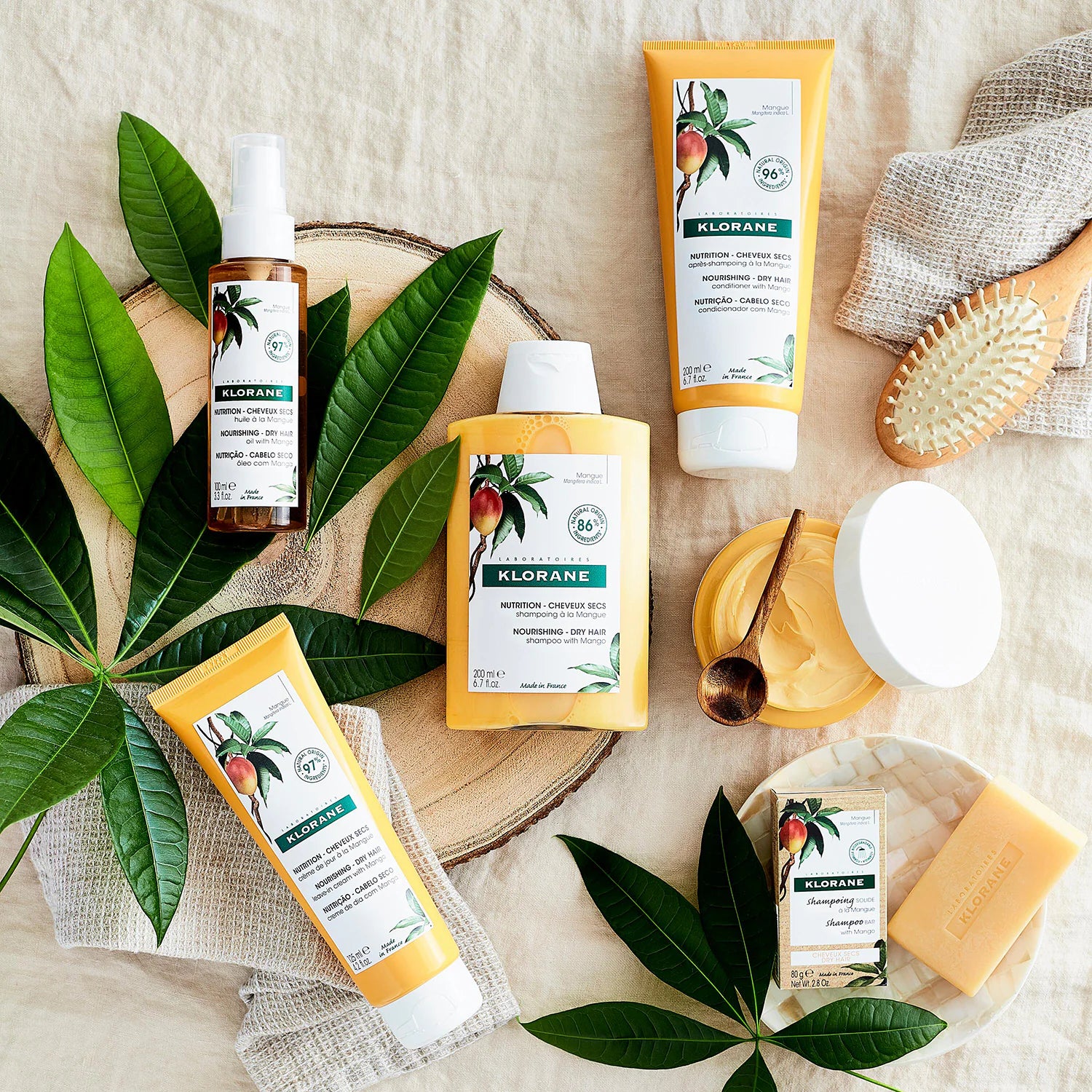  KLORANE Baume Après-Shampooing Mangue 200ml tube blanc orange cheveux secs nutrition hydratation démêlage douceur - novaparapharmacie