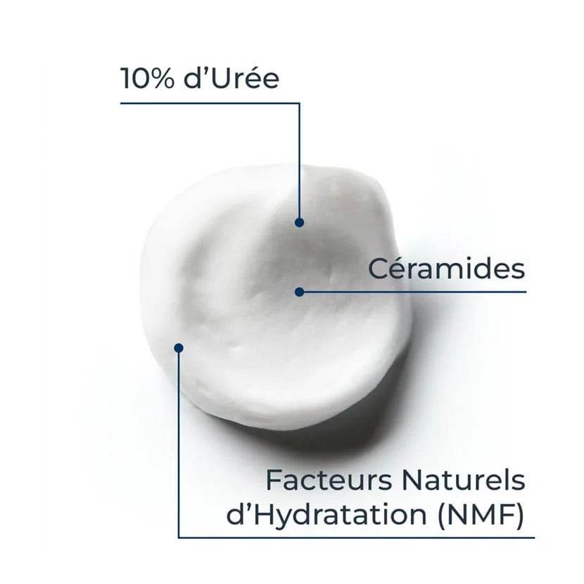 Eucerin Mousse Pieds 10% Urée texture mousse spray pieds très secs crevassés absorption rapide formule réparatrice dermatologie