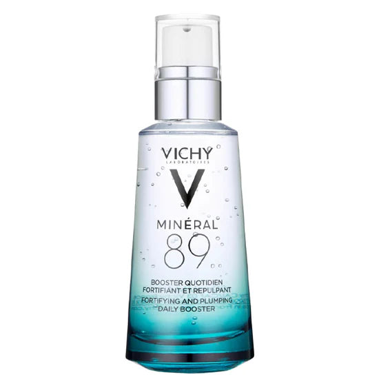 VICHY Minéral 89 Sérum Booster 50ml flacon transparent bleu hydratant fortifiant repulpant acide hyaluronique eau thermale - novaparapharmacie
