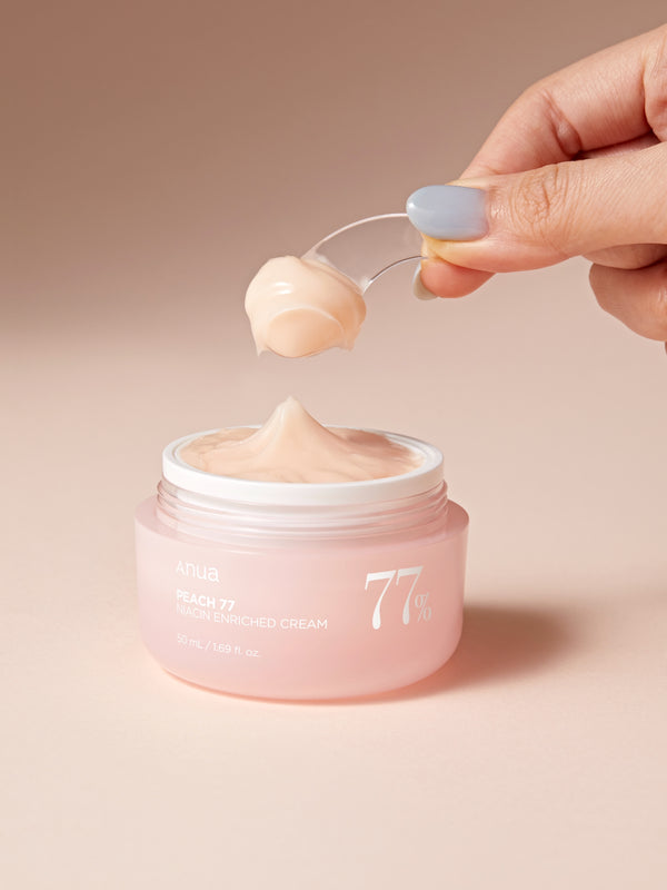 Anua Peach 77 Niacin Enriched Cream 77% extrait pêche hydrate illumine unifie teint lumineux - novaparapharmacie