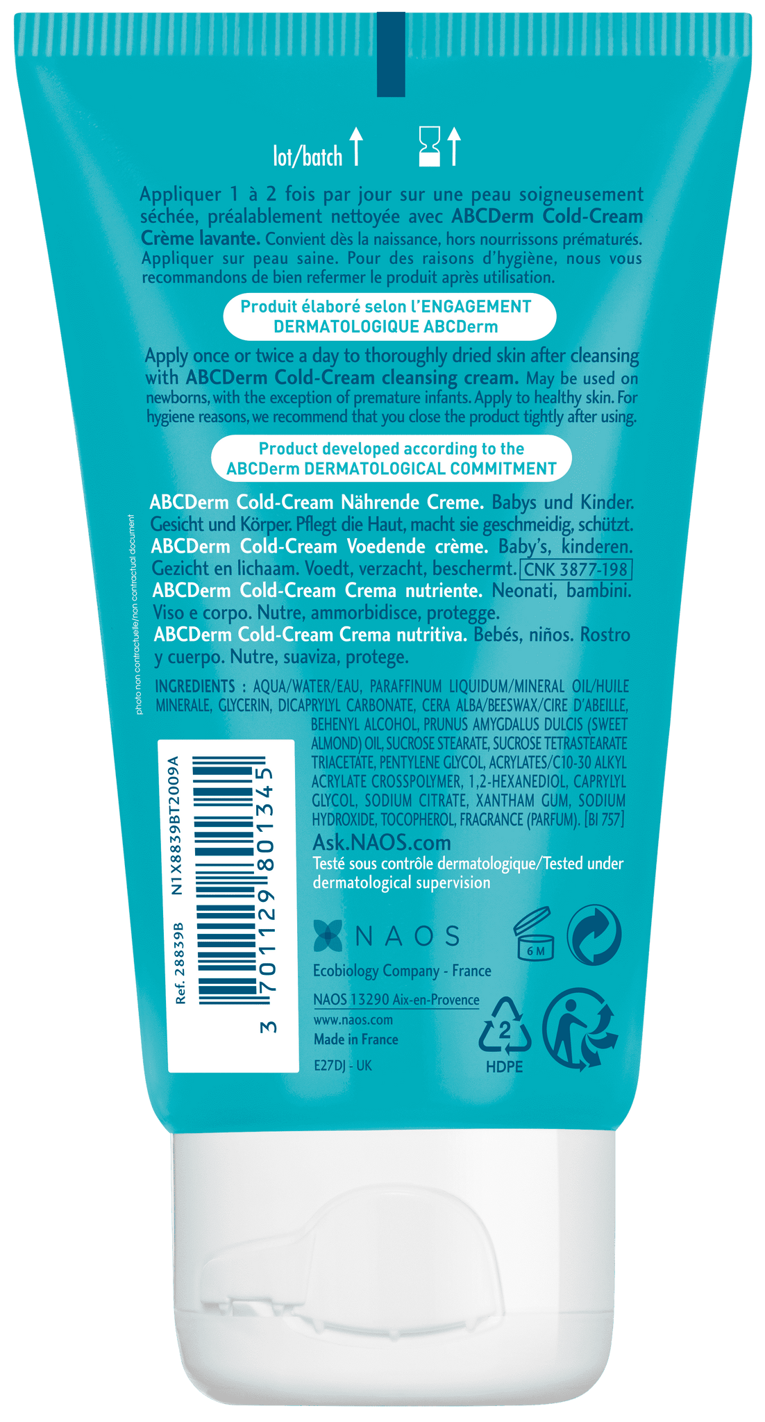 BIODERMA ABCDerm Cold-Cream Crème Visage et Corps 45ml - Protection Intensive Bébés - Nova Parapharmacie