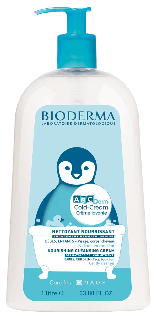 BIODERMA ABCDerm Cold-Cream Crème Lavante 1L - Nettoyant Surgras Bébés Format Familial - Nova Parapharmacie