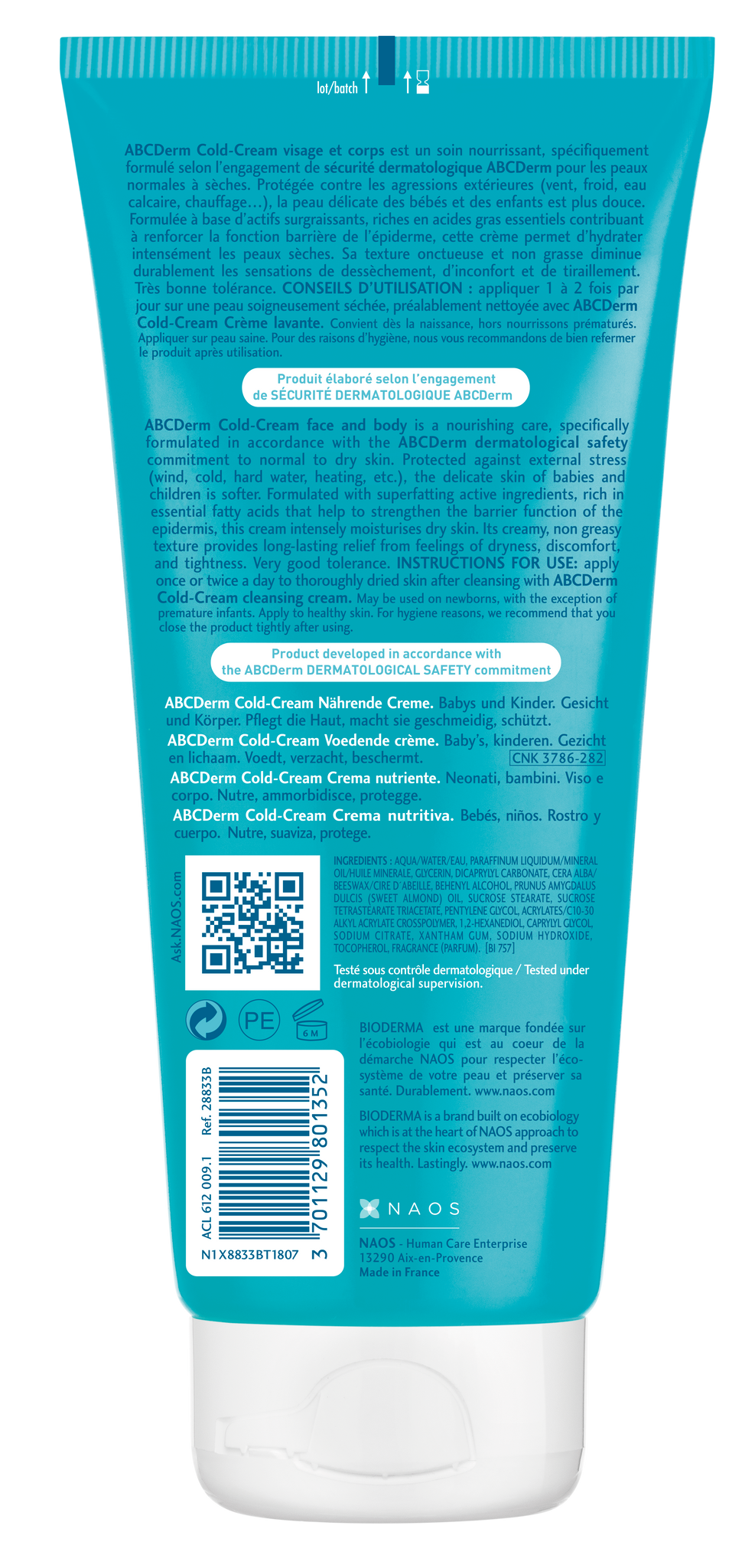 Bioderma ABCDerm Cold-Cream Crème Visage et Corps 200ml