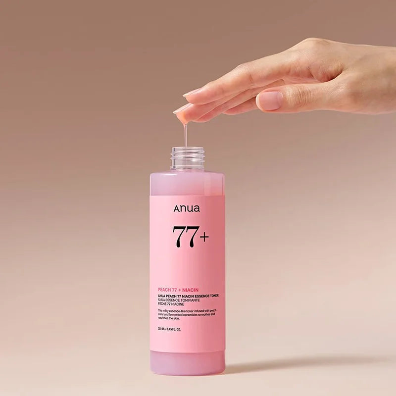 ANUA Peach 77 Niacin Essence Toner 250ml lotion tonique éclaircissante 77% extrait pêche niacinamide uniformisation teint - novaparapharmacie