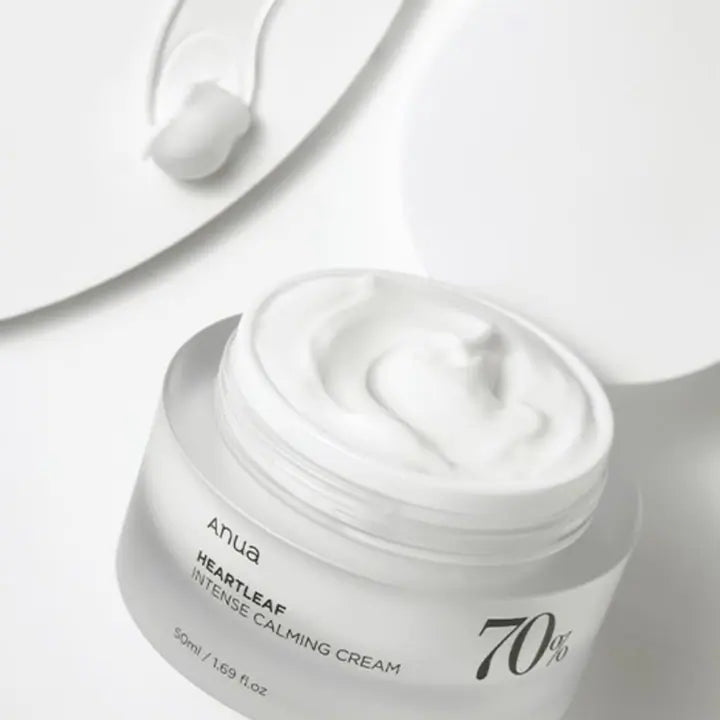 Texture gel-crème Anua HeartleaF 70 Intense Calming Cream légère rafraîchissante apaisante centella - novaparapharmacie