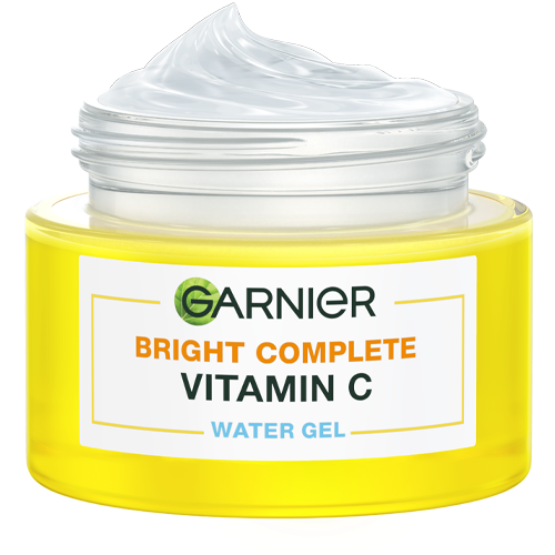 Garnier Fast Bright Vitamine C Water Gel 50ml vue ouverte gel hydratant anti-taches vitamine C texture fraîche -novaparapharmacie